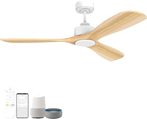 Hoenofly 52” Wood Smart Ceiling Fans with Lights Remote